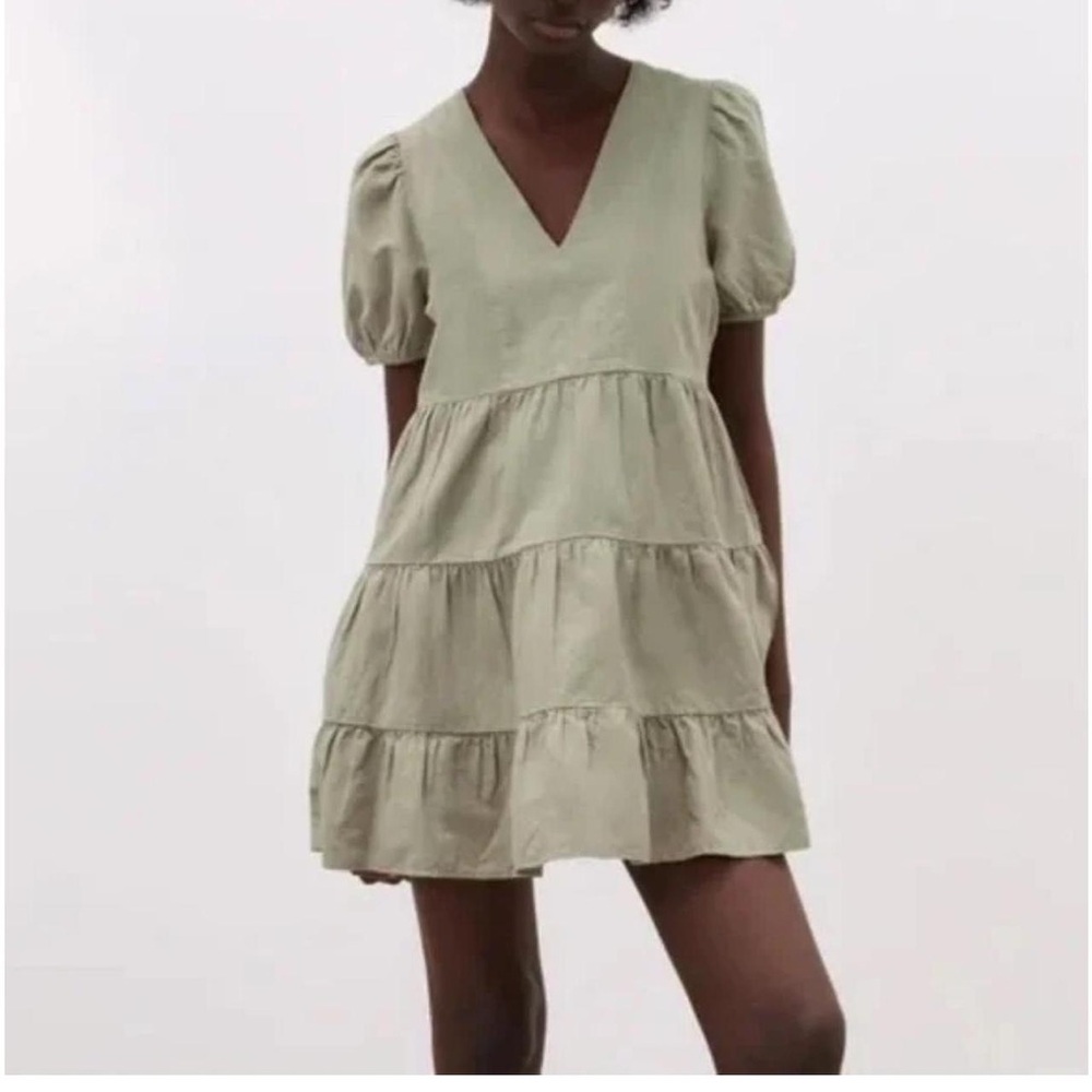 HYFVE Olive Green Tiered Dress